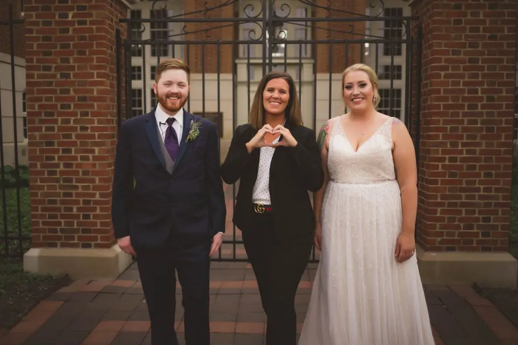 Indianapolis wedding officiant with a beautiful bride and groom on their wedding day