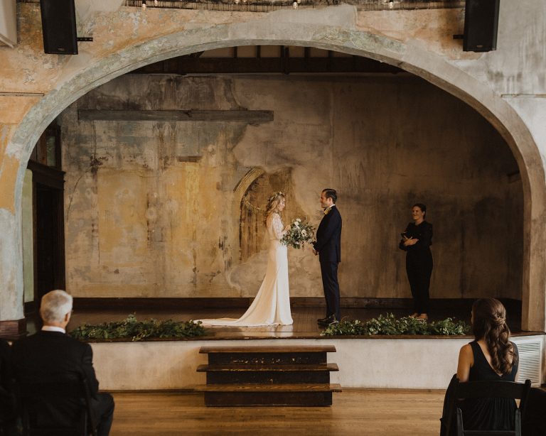 Bride and Groom during their beautiful wedding ceremony.